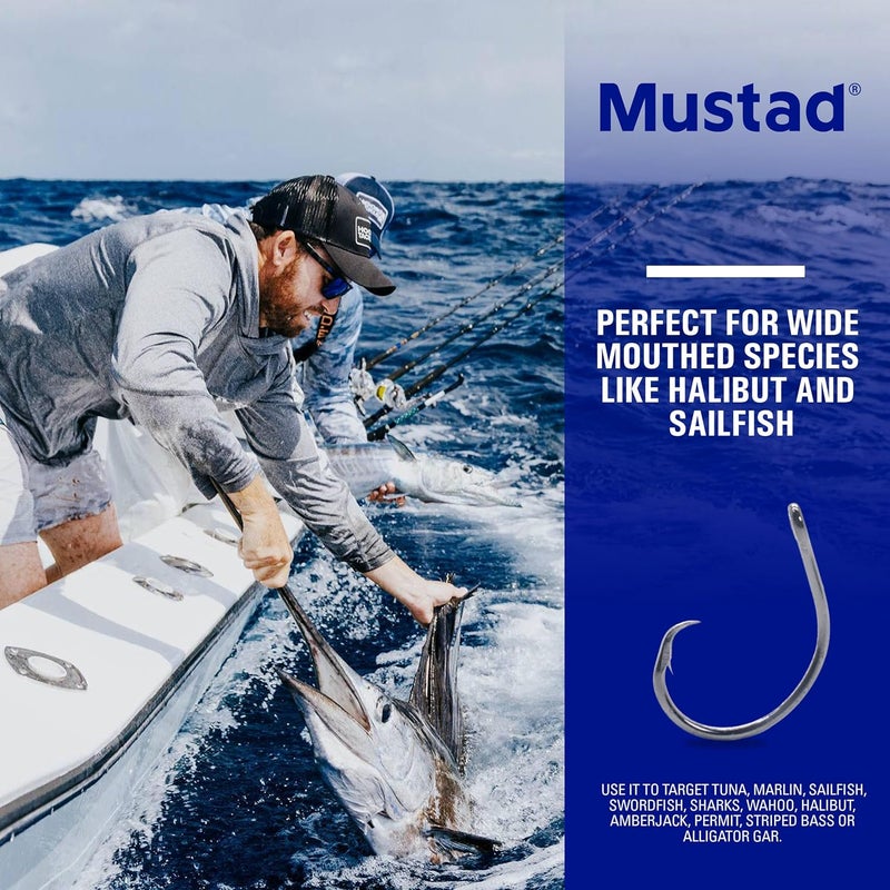 Mustad Classic 39944 Standard Wire Demon Perfect in Line Wide Gap Circle Hook | Saltwater Freshwater Hooks for Tuna, Catfish, Bass and More - Image 3